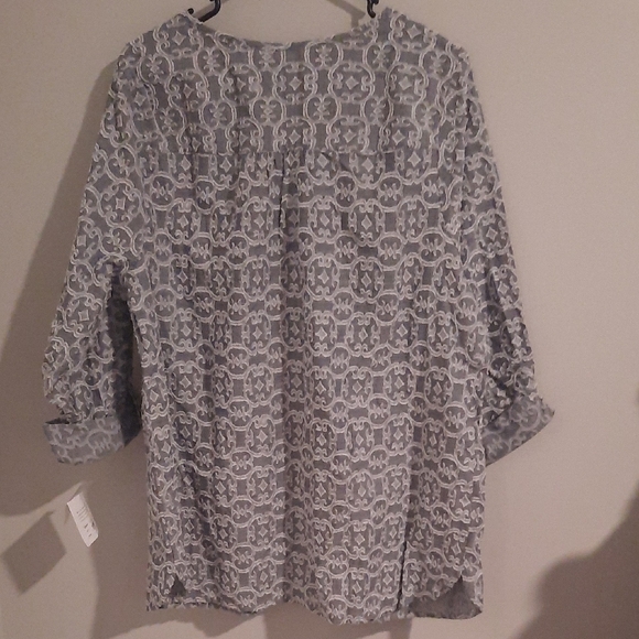 Gray Patterned Blouse - Picture 3 of 4